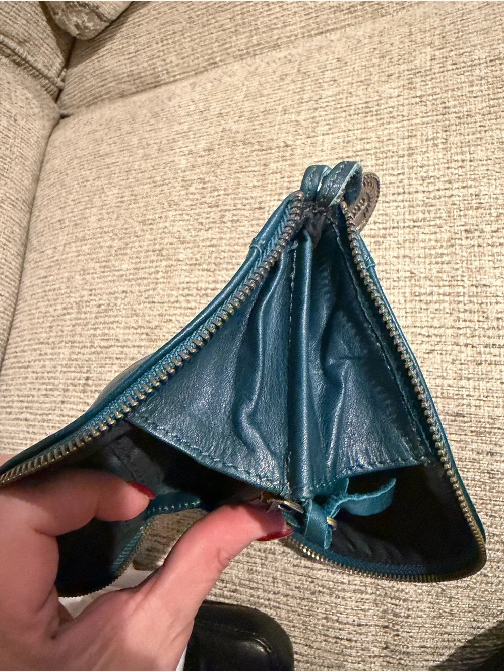 Wanderers Travel Co Liliana Wallet Azzurra Teal Full Grain Leather EUC